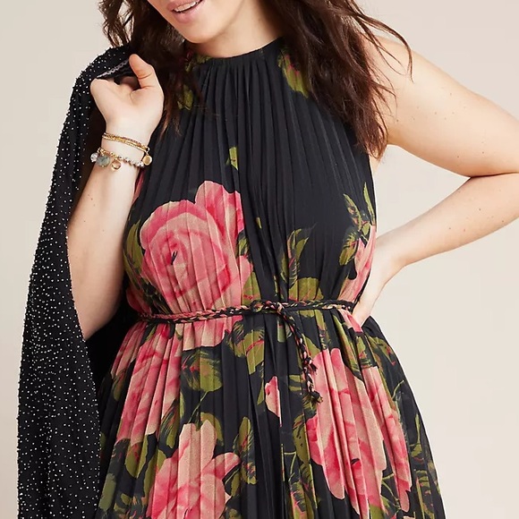 Anthropologie Emeline Pleated Midi Dress - Picture 10 of 12